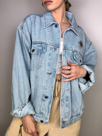 Veste en denim avec patch MOST WANTED XL vintage