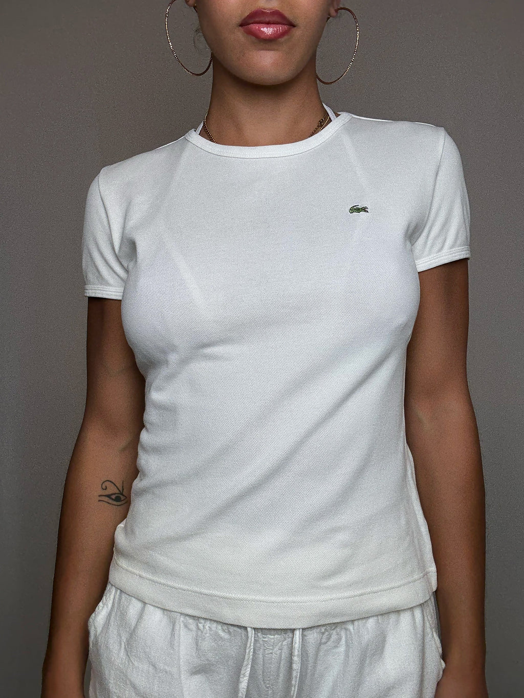 Tshirt blanc Lacoste S vintage
