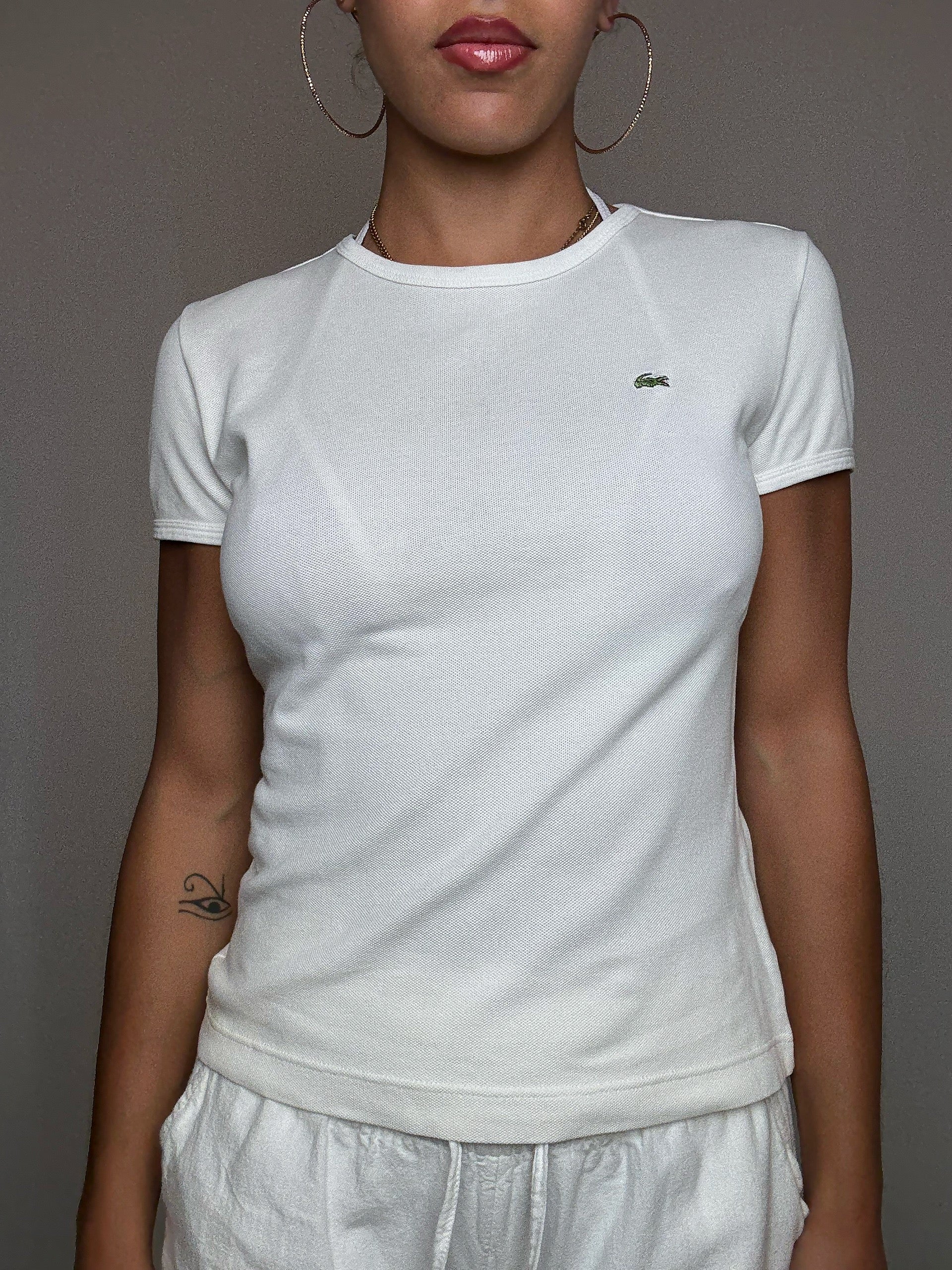 Tshirt blanc Lacoste S vintage
