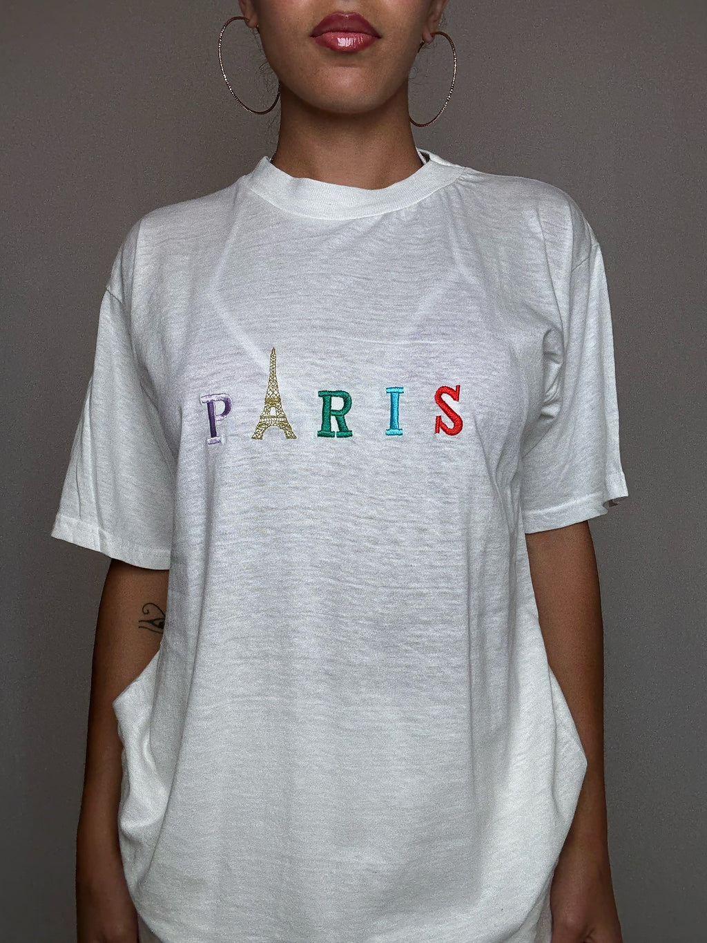 Tshirt brodé Paris L vintage
