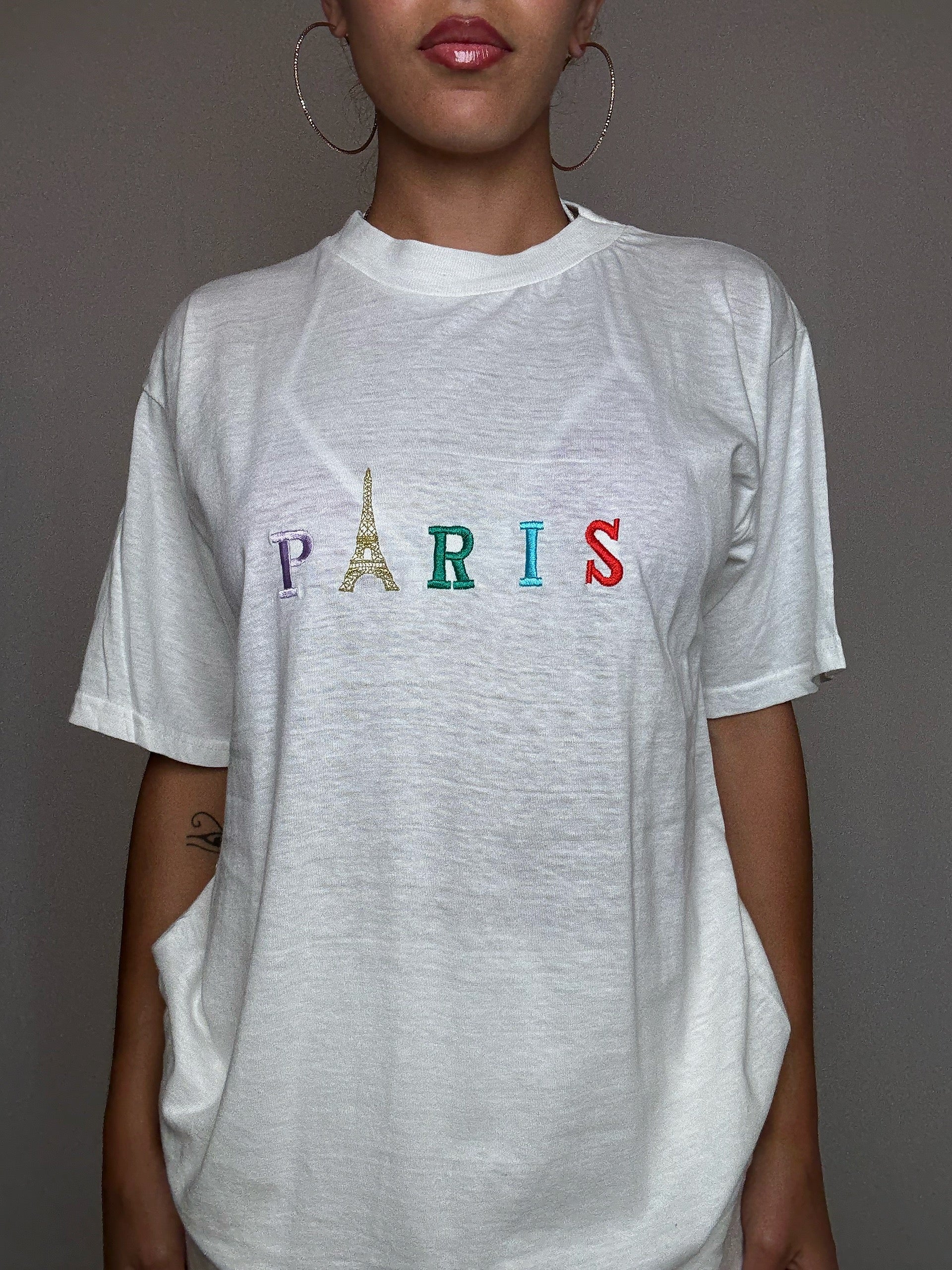Tshirt brodé Paris L vintage