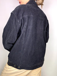 Vintage schwarze Cordjacke L