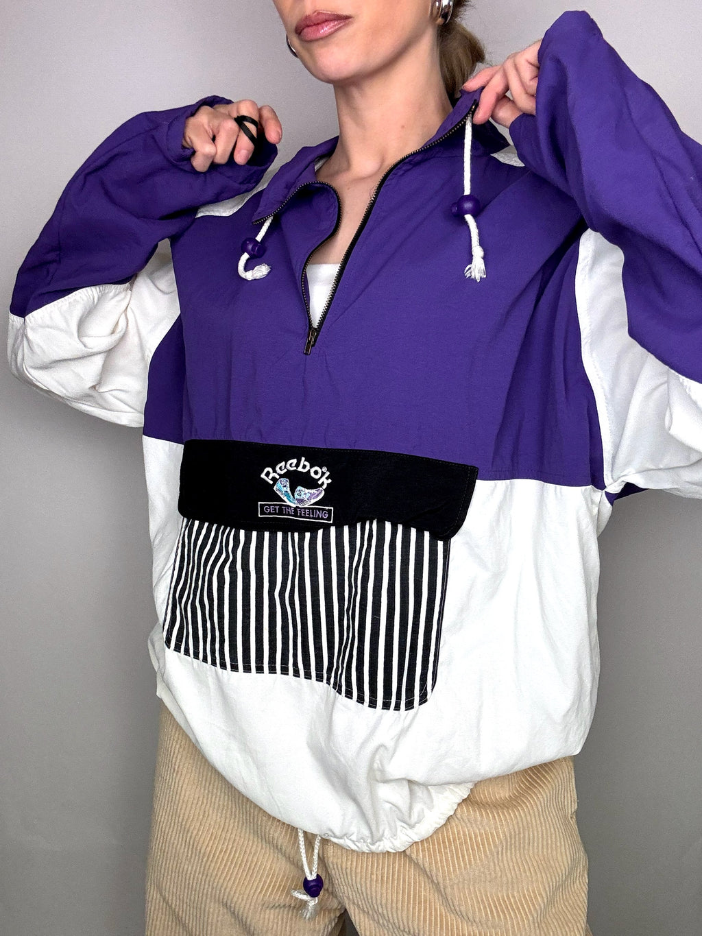 Vintage REEBOK XL Purple Nylon Jacket