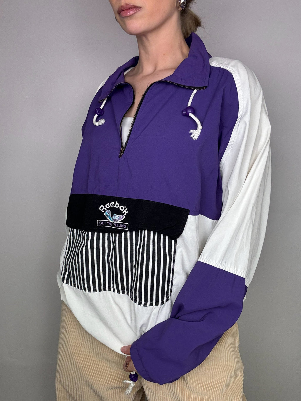 Vintage REEBOK XL Purple Nylon Jacket
