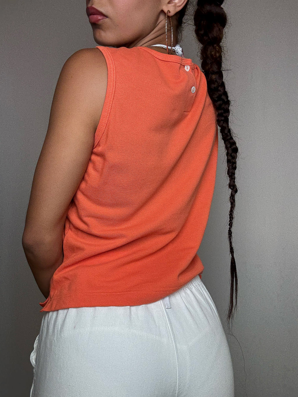 Débardeur orange Lacoste L vintage
