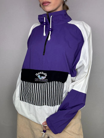 Veste en nylon violet REEBOK XL vintage