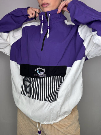 Veste en nylon violet REEBOK XL vintage