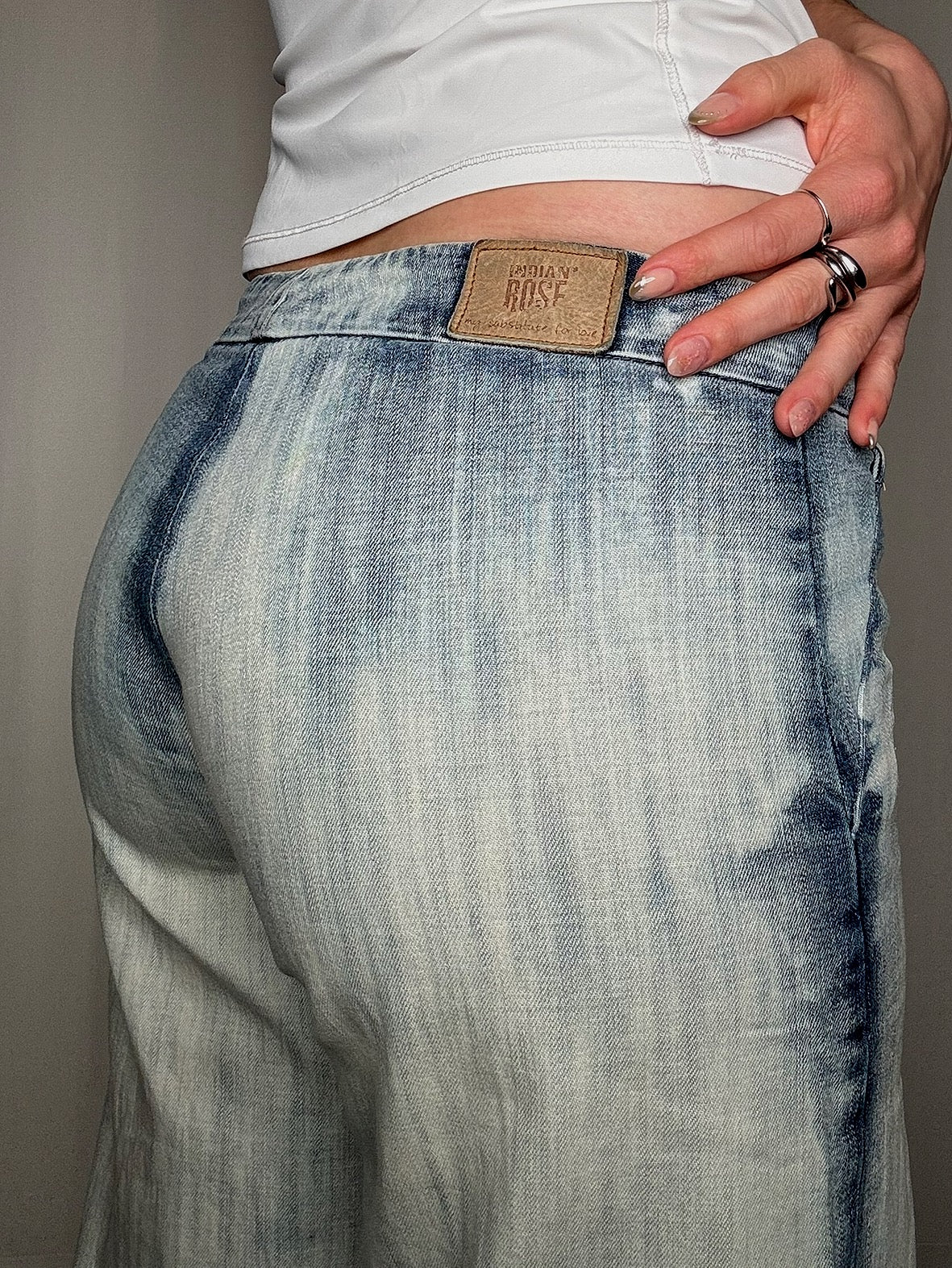 Jean délavé avec ceinture M vintage