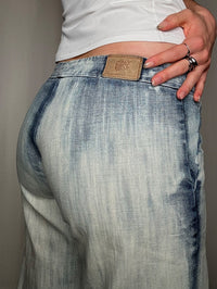 Jean délavé avec ceinture M vintage