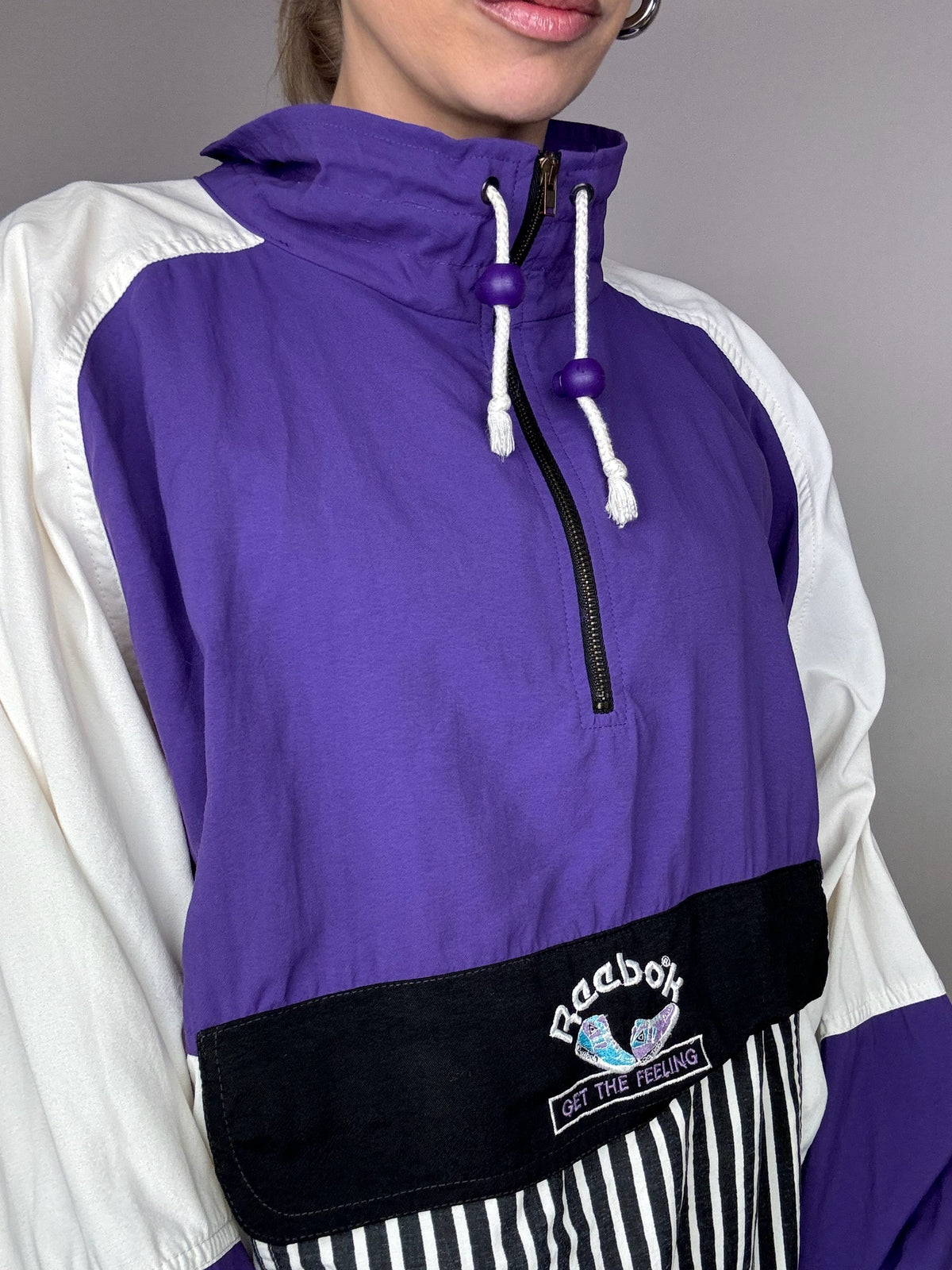 Vintage REEBOK XL Purple Nylon Jacket