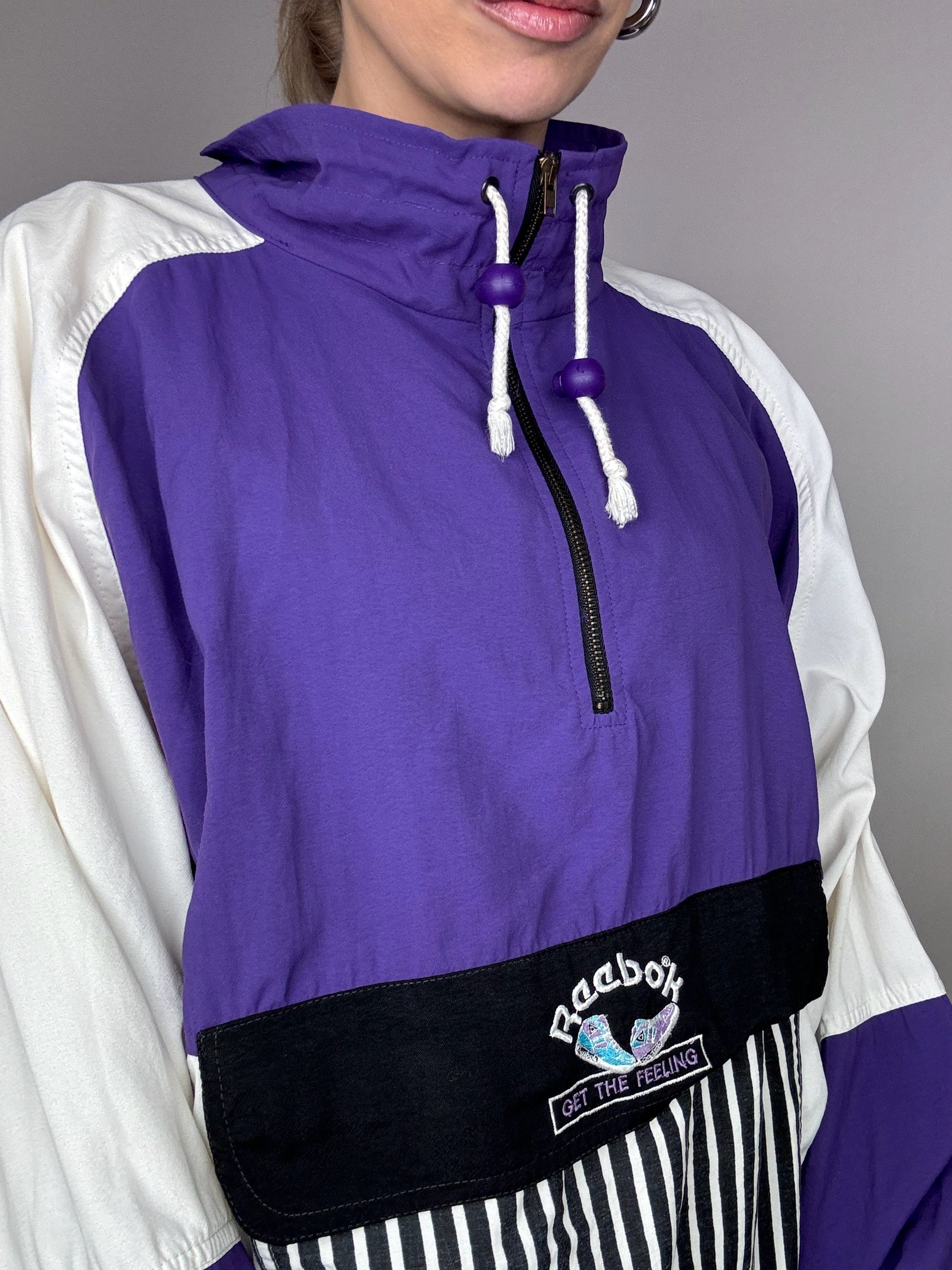 Vintage REEBOK XL Purple Nylon Jacket