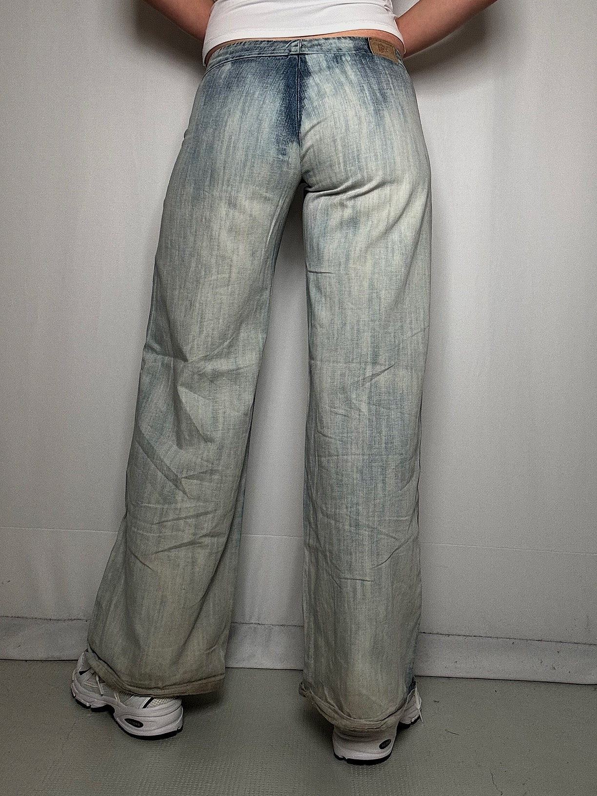 Jean délavé avec ceinture M vintage