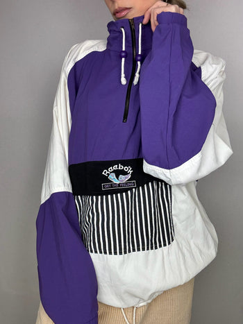 Veste en nylon violet REEBOK XL vintage