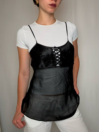 Top noir transparent à details S vintage