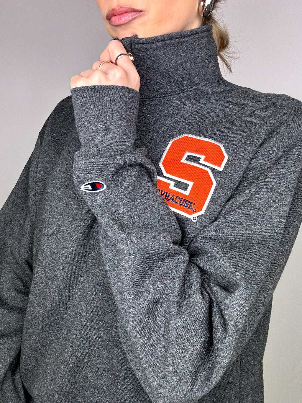 Navy sweatshirt SYRACUSE x CHAMPION M vintage