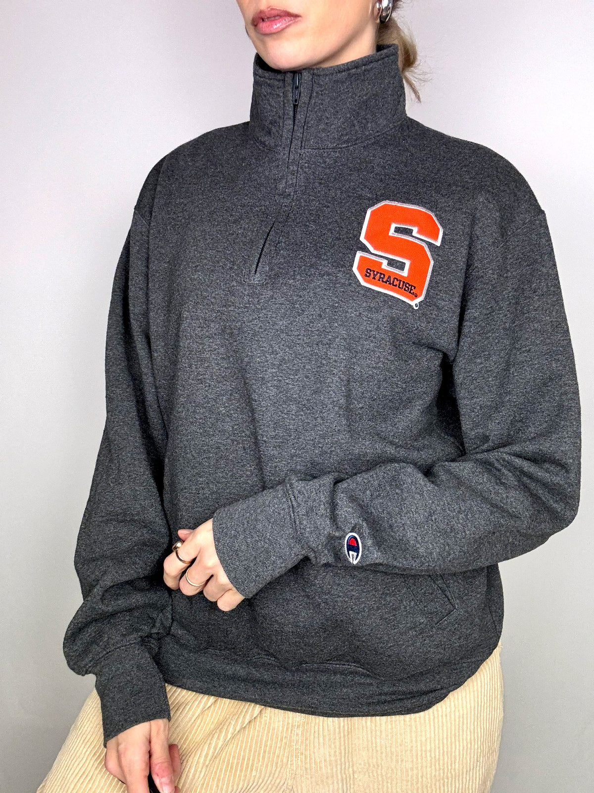 Navy sweatshirt SYRACUSE x CHAMPION M vintage