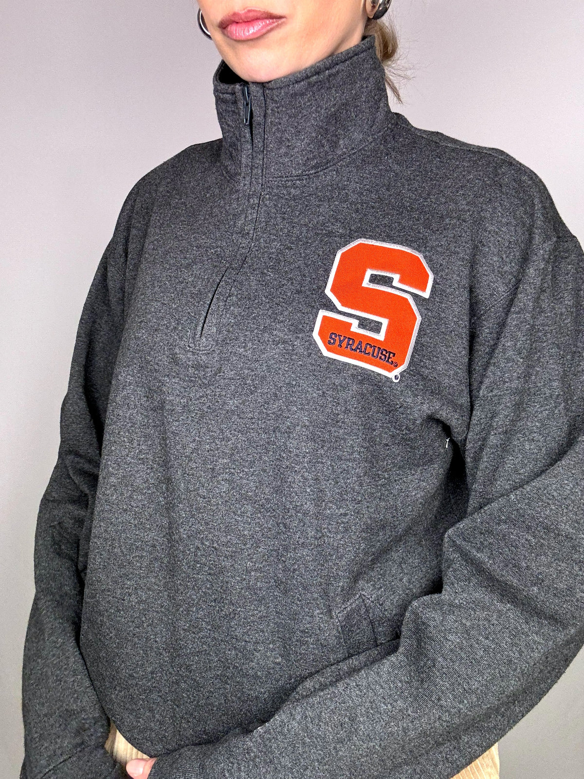 Navy sweatshirt SYRACUSE x CHAMPION M vintage