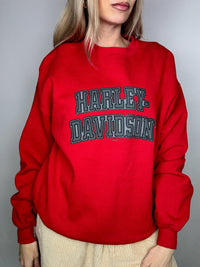 Red round neck sweatshirt HARLEY DAVIDSON L/XL vintage