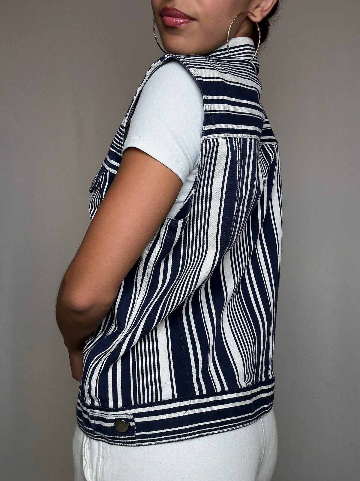 Gilet à rayures M/L vintage