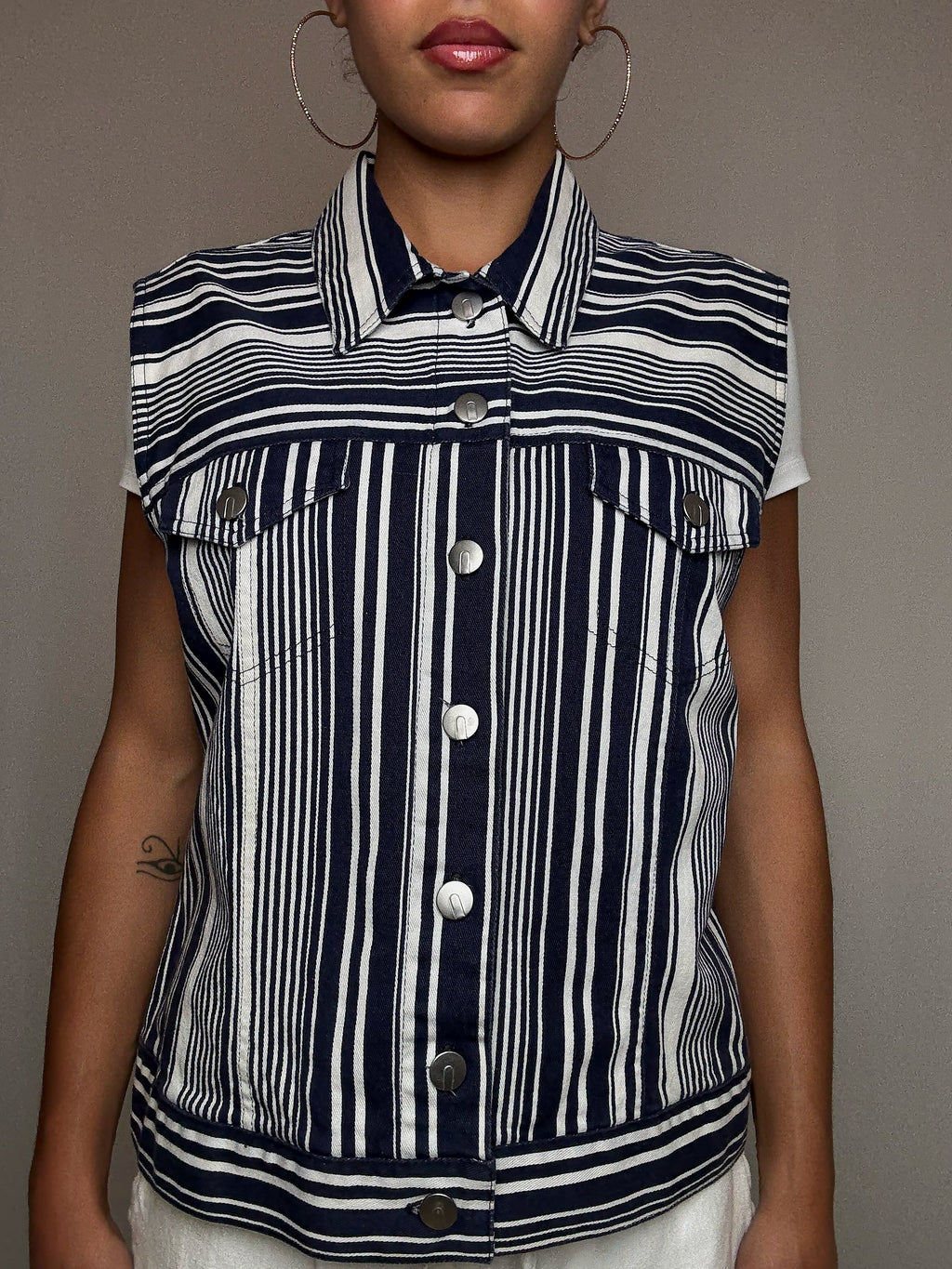 Gilet à rayures M/L vintage