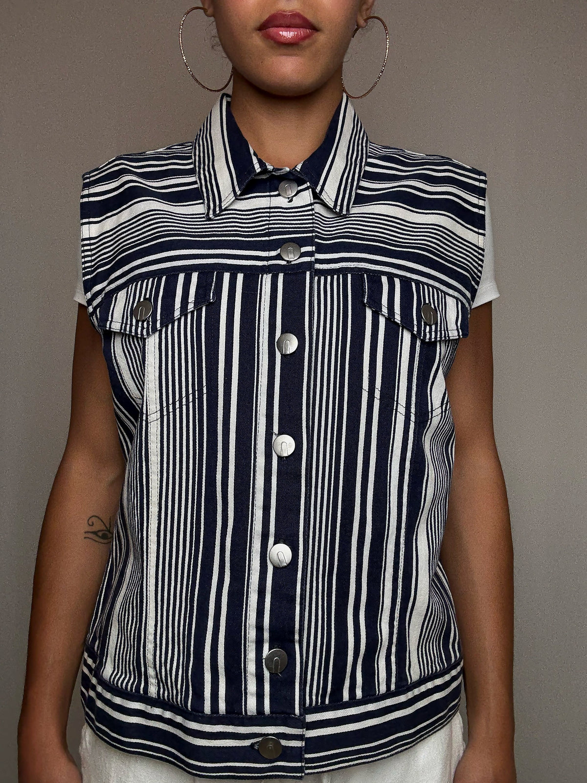 Gilet à rayures M/L vintage