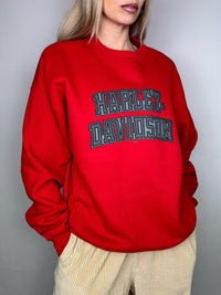 Red round neck sweatshirt HARLEY DAVIDSON L/XL vintage