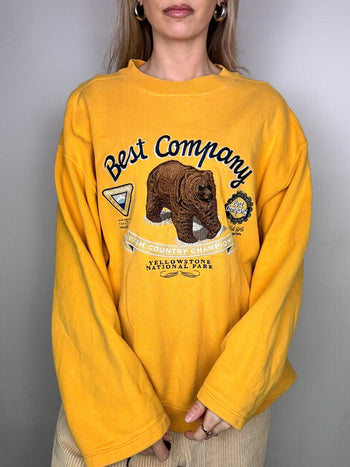 Sweat col rond jaune BEST COMPANY XL vintage