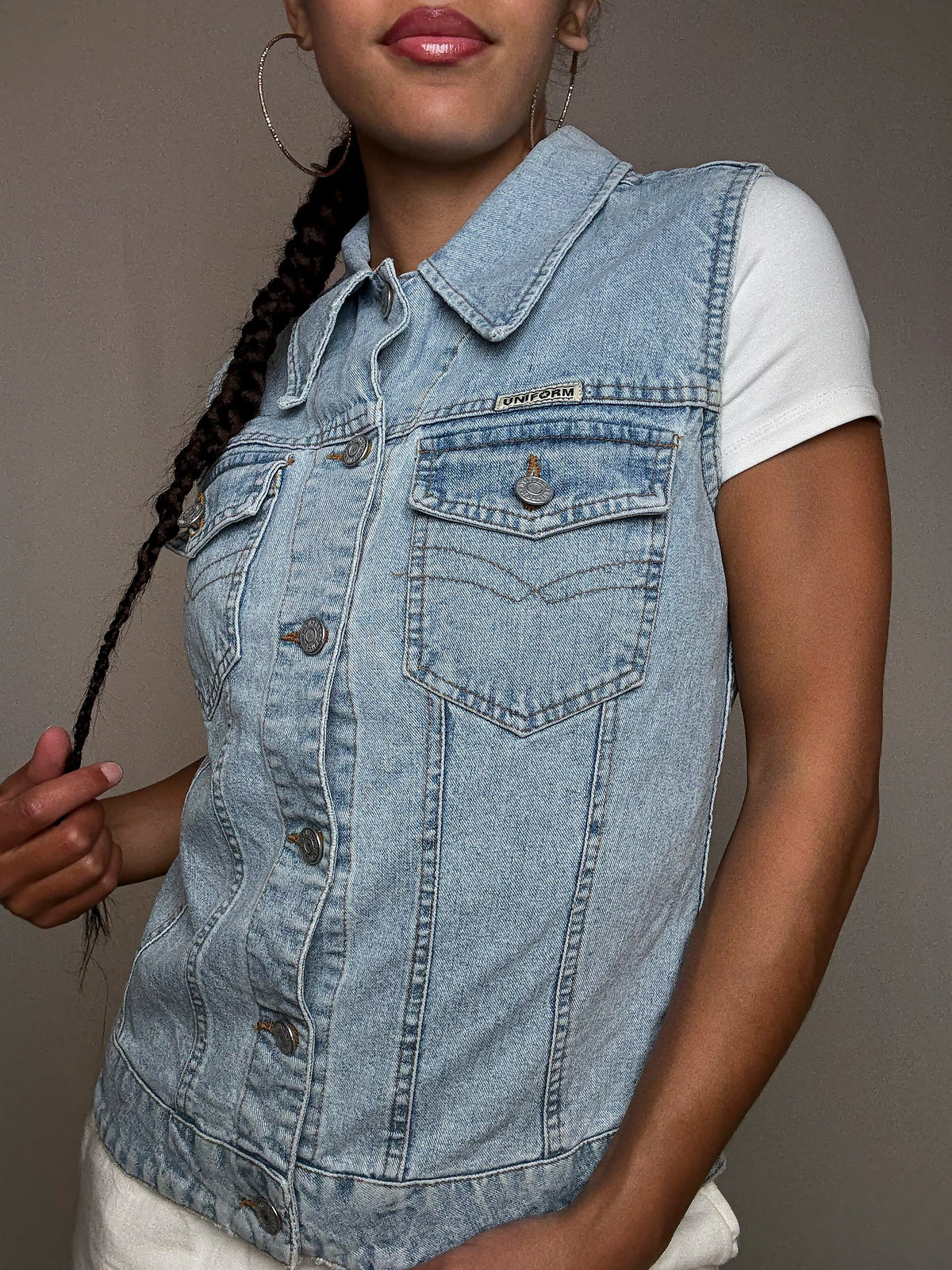 Gilet en denim clair S vintage