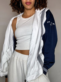 Veste de sport marine et blanche NIKE L vintage