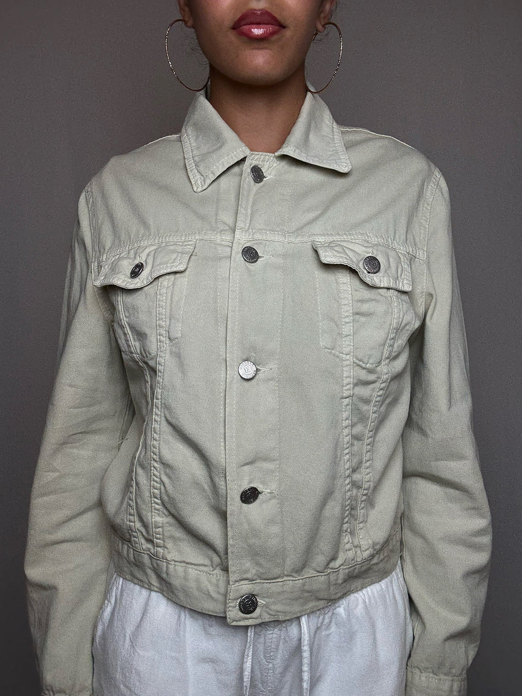 Veste en jean beige M/L vintage