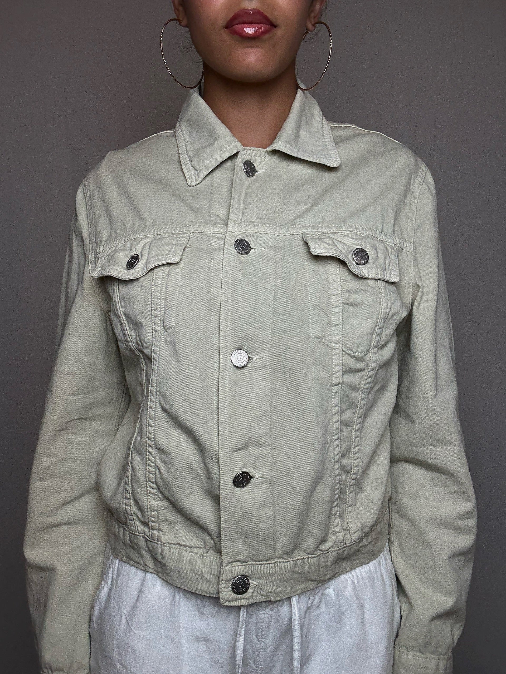 Veste en jean beige M/L vintage