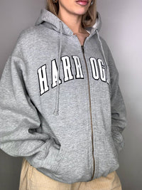 Vintage L/XL Graue Kapuzenjacke