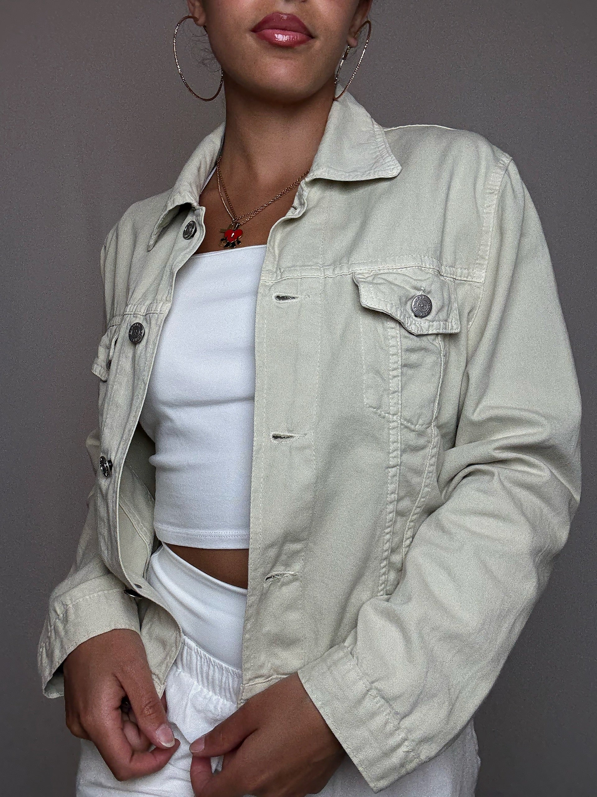 Veste en jean beige M/L vintage