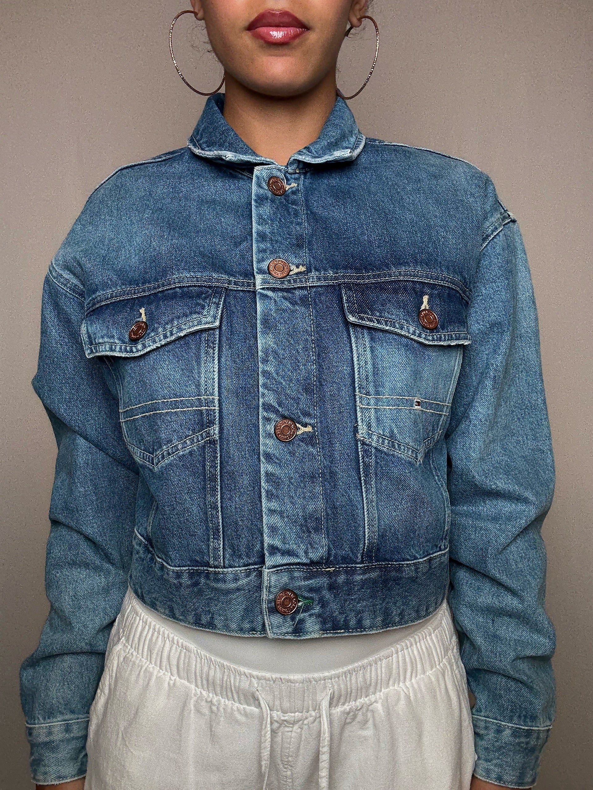 Veste en denim Tommy Hilfiger S vintage