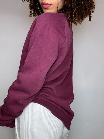Sweat col rond bordeaux ADIDAS S vintage