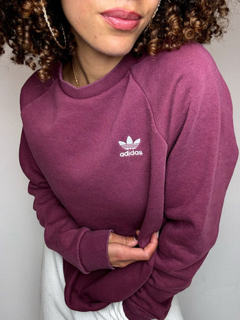 Sweat col rond bordeaux ADIDAS S vintage