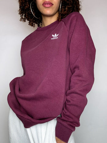 Sweat col rond bordeaux ADIDAS S vintage