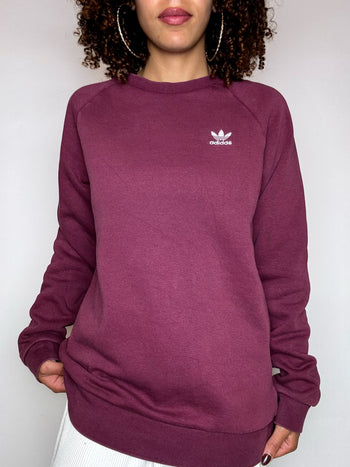 Sweat col rond bordeaux ADIDAS S vintage
