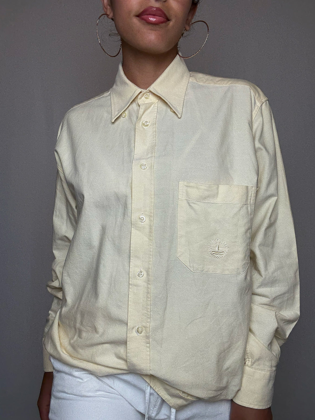 Chemise jaune beurre M/L vintage