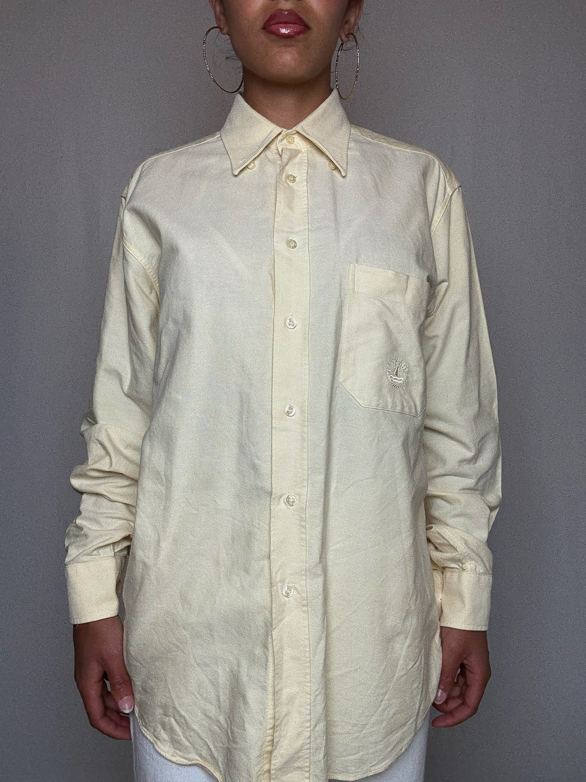 Chemise jaune beurre M/L vintage