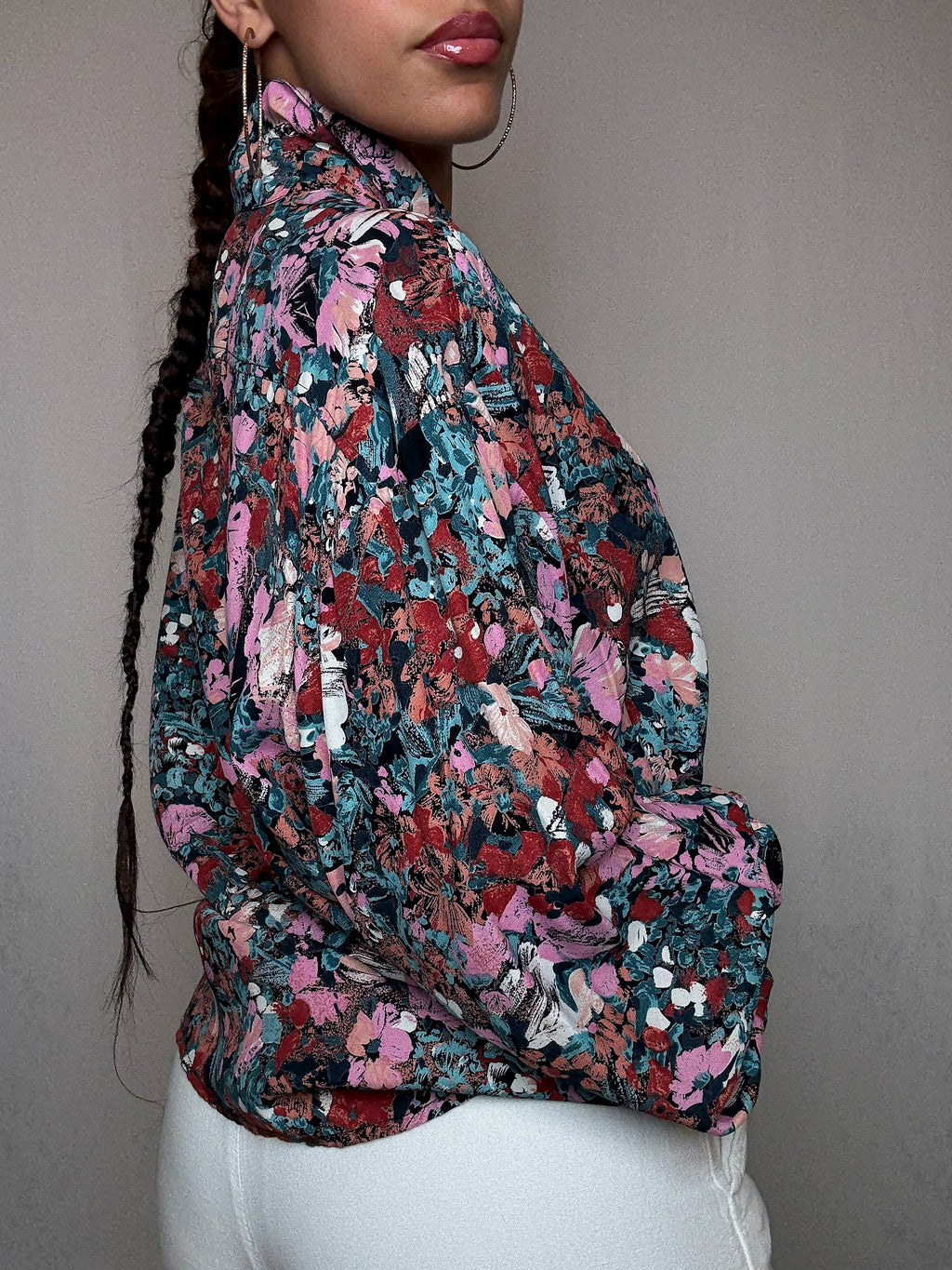 Chemise fluide imprimée L vintage