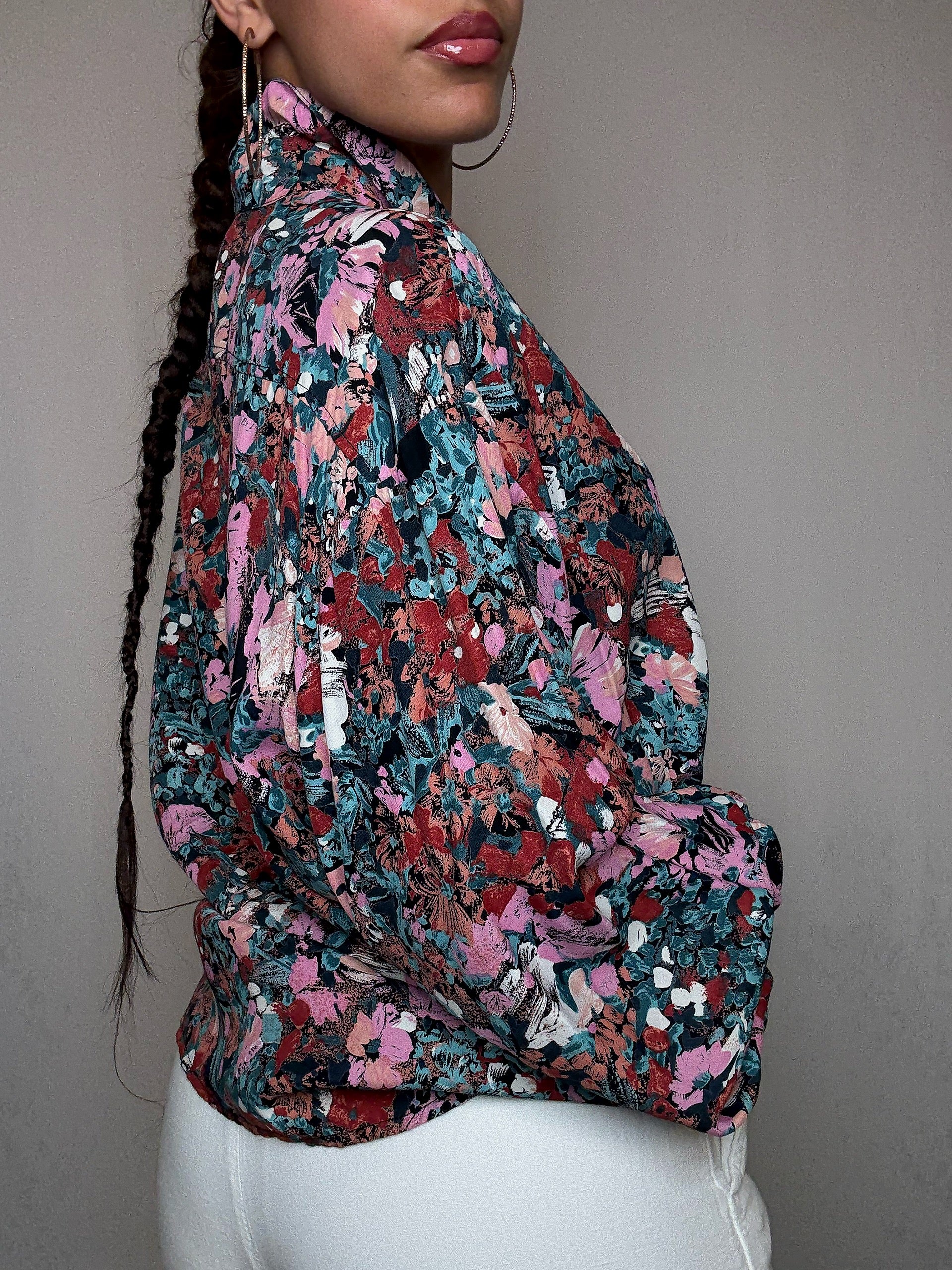Chemise fluide imprimée L vintage