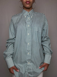 Chemise rayée verte L vintage