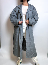 Vintage gefütterter Trenchcoat blau/grau M/L 