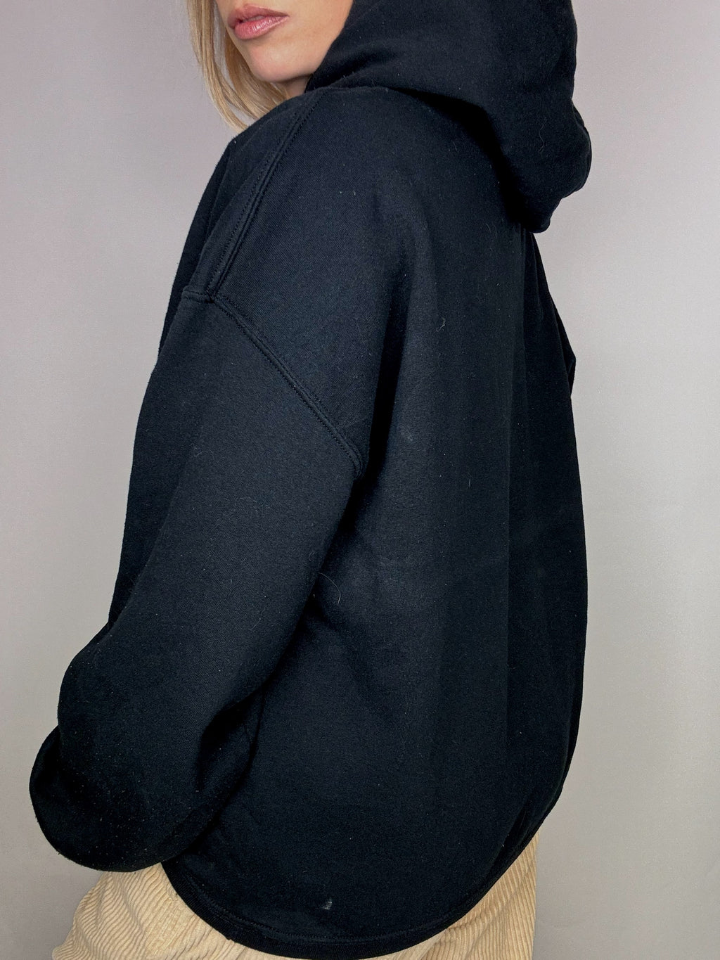 Sweat à capuche noir GILDAN XL vintage