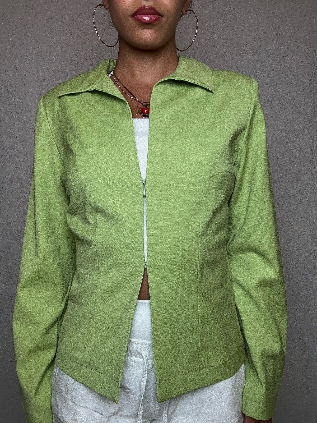 Blazer fitté vert M vintage