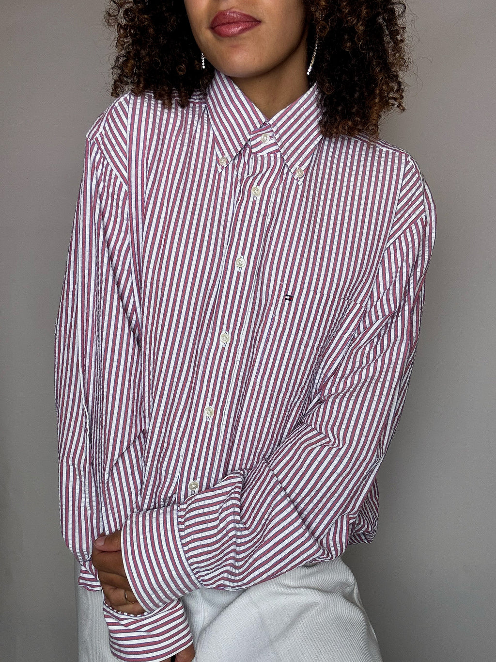 Vintage Tommy Hilfiger Streifenhemd, Größe L