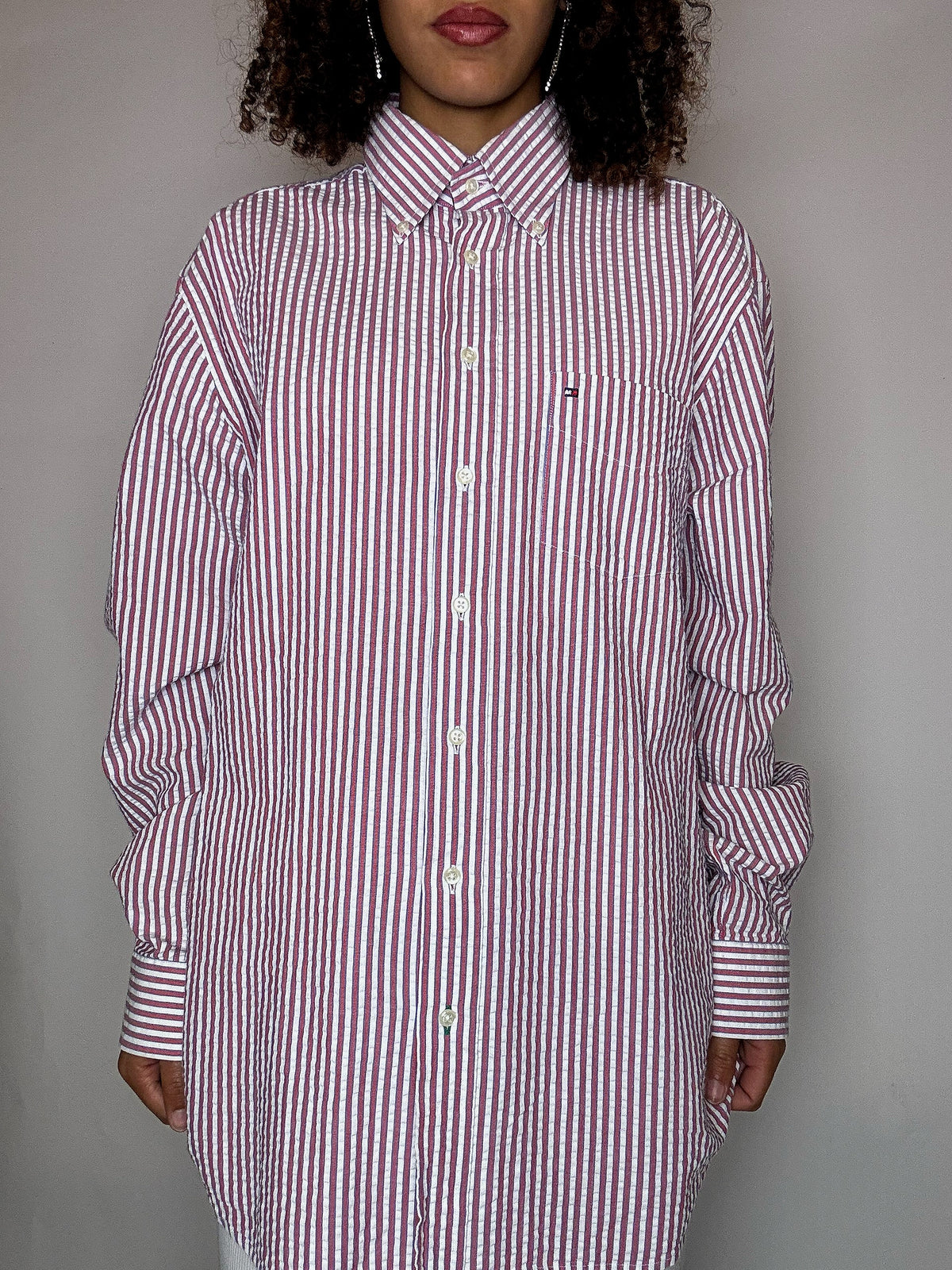 Vintage Tommy Hilfiger Streifenhemd, Größe L