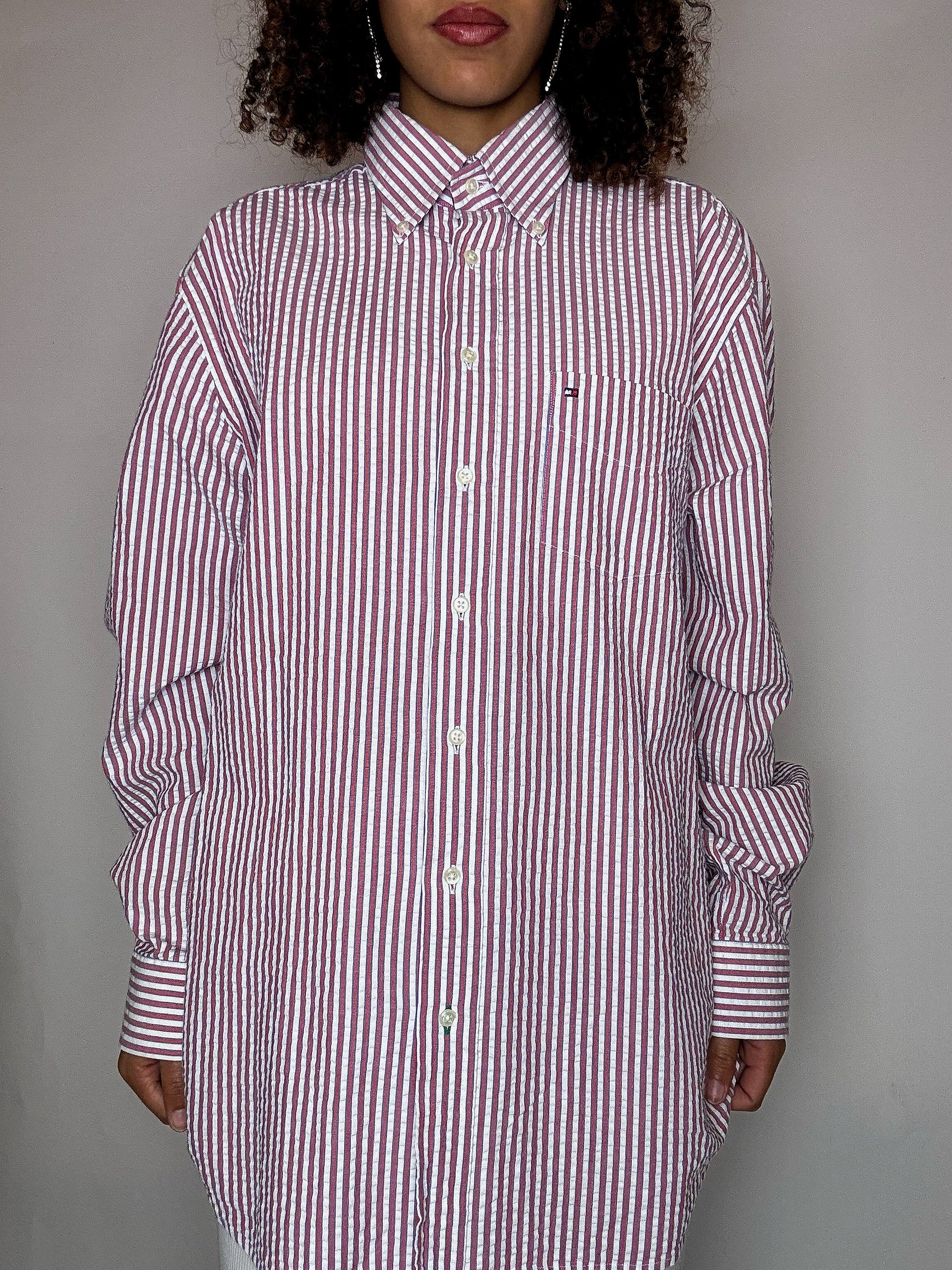 Vintage Tommy Hilfiger Streifenhemd, Größe L