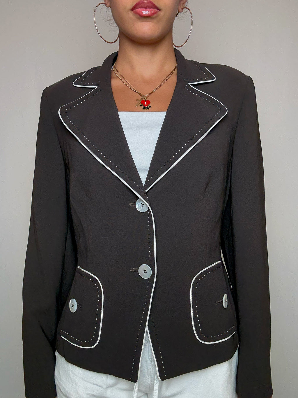 Blazer fitté brun S/M vintage